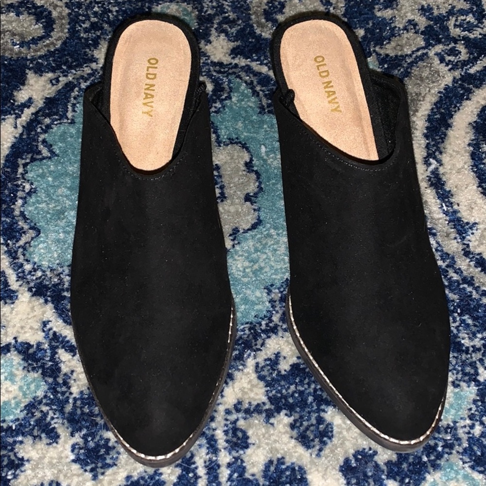 Suede, heeled mules